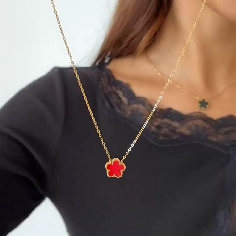 Five Leaf Clover Pendant Necklace