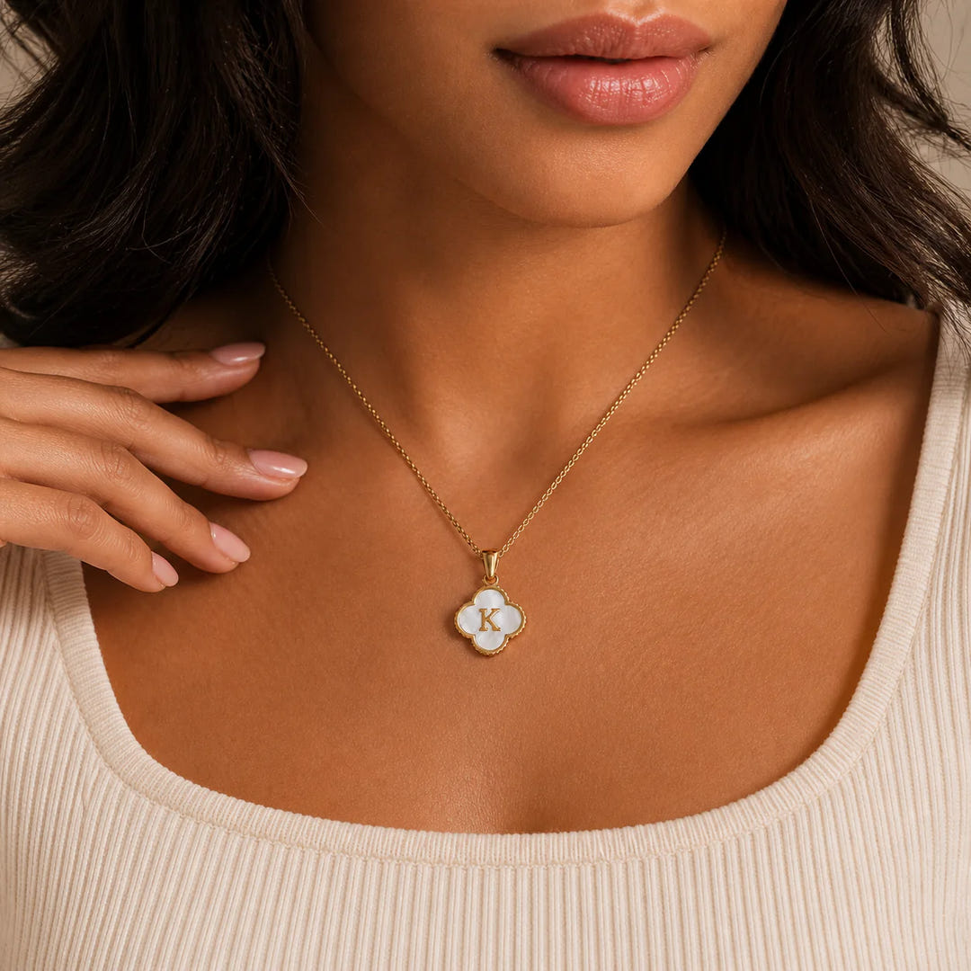 Personalised Clover Initial Necklace