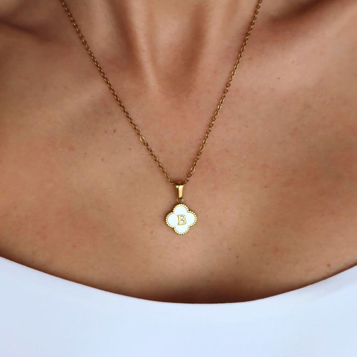 Personalized Clover Initial Necklace