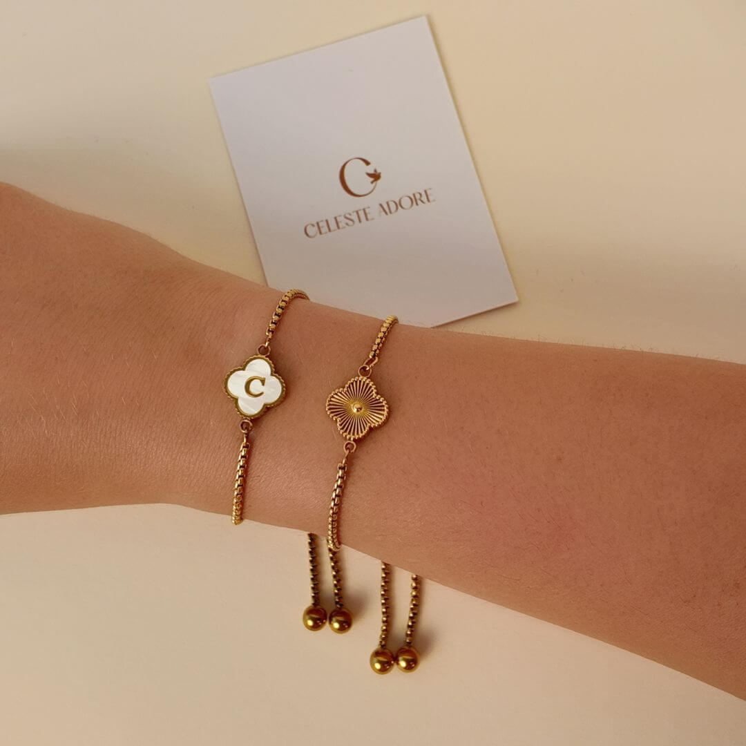 Personalised Clover Initial Bracelet