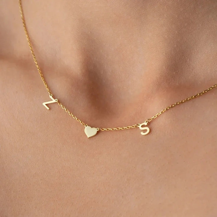 Personalised Heidi Heart Initial Necklace