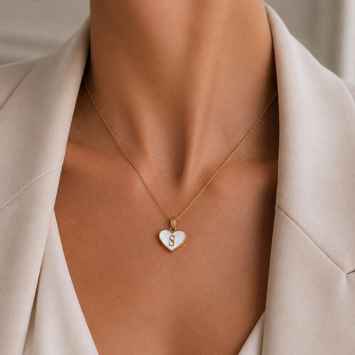 Personalised Alora Heart Initial Necklace