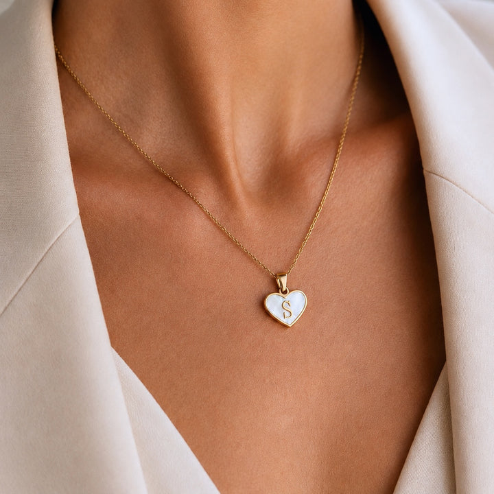 Personalised Alora Heart Initial Necklace