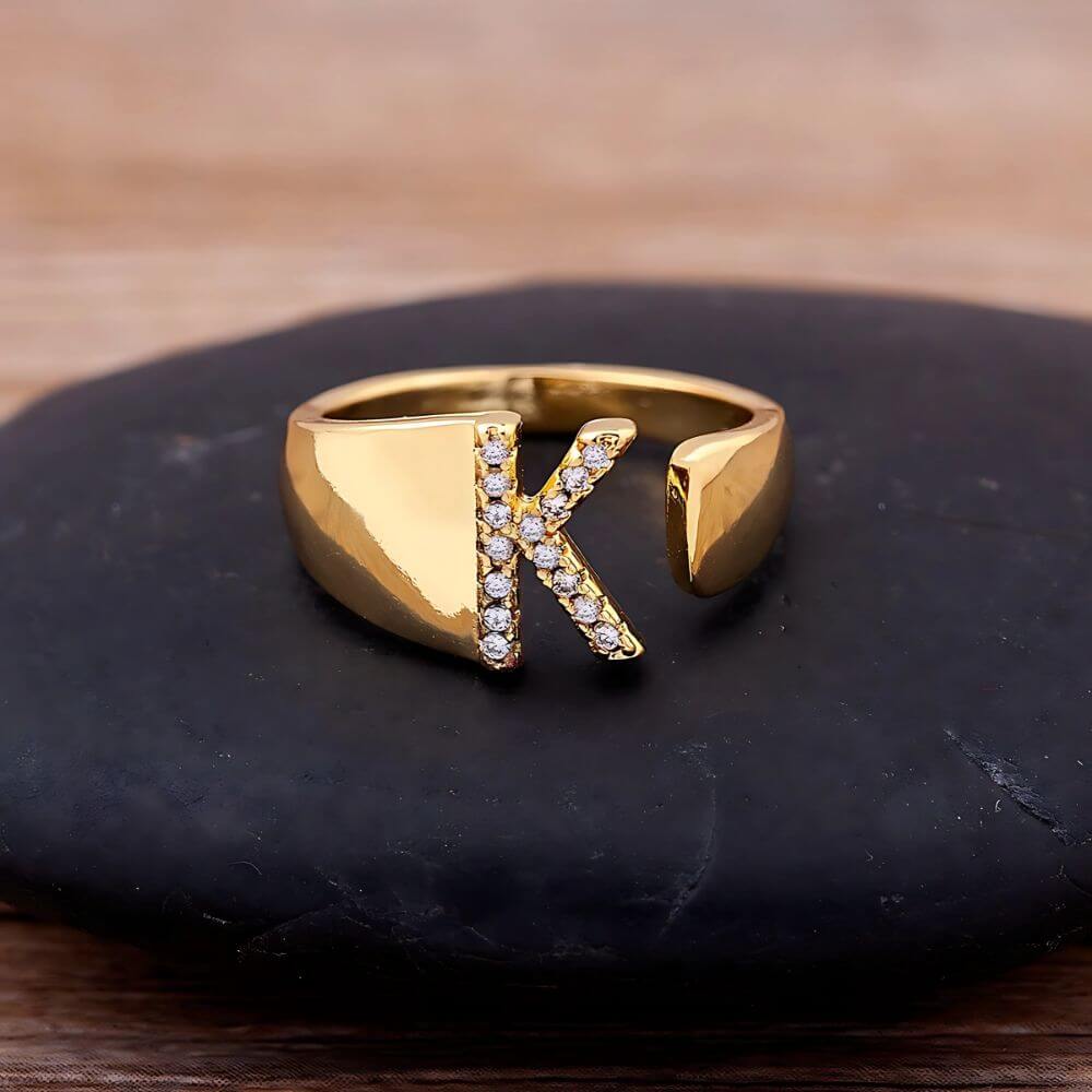 Personalised Claire Initial Ring