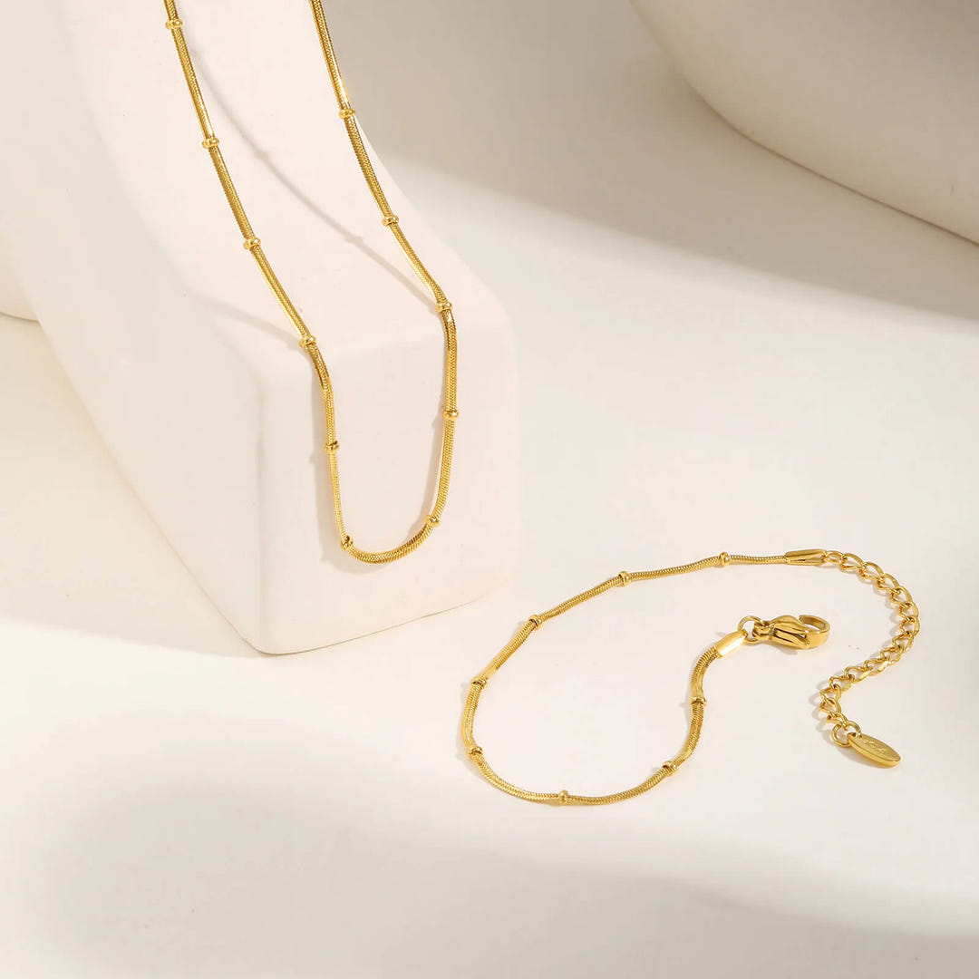Serinna Snake Chain Bead Bracelet