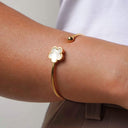 Cia Five Leaf Clover Adjustable Solid Bangle