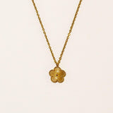 Personalised Five Leaf Clover Initial Necklace