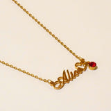 Personalised Nancy Birthstone Name Necklace