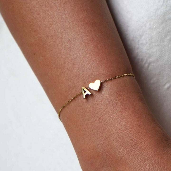 Personalised Sweet Heart Initial Bracelet